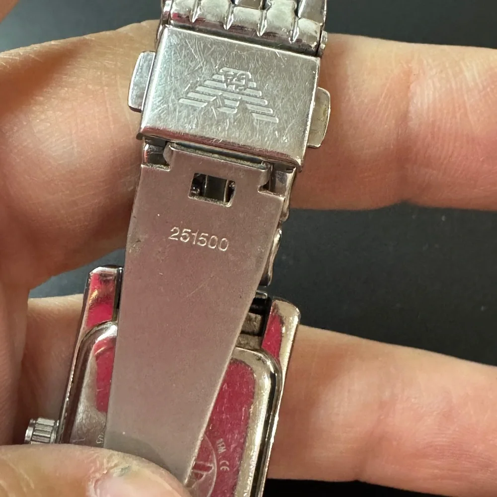 Emporio Armani Rectangular Stainless Steel Watch - Picture 9 of 10
